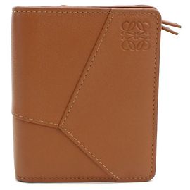 Portafoglio pieghevole LOEWE Compact Puzzle da donna Marrone Marrone