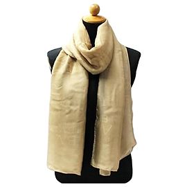 Bufanda rectangular de seda Bulgari Mania Beige BVLGARI para mujer Beige