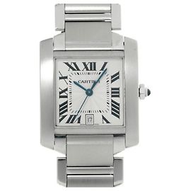 Cartier Tank Française LM Silver Men's Automatic Watch (owned) - Ginzo Silvery
