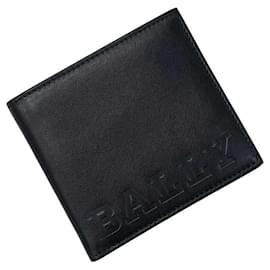 Bally fold wallet, black leather. Black