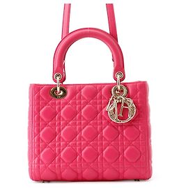 Borsa Christian Dior, Cannage Lady medium leather, borsa da donna, Rosa