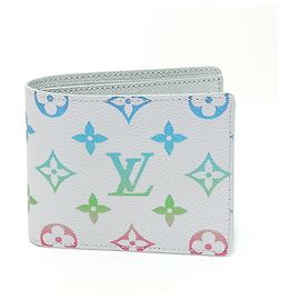 Louis Vuitton Portefeuille Slender Monogram Iridescent Grey fold Wallet Brown
