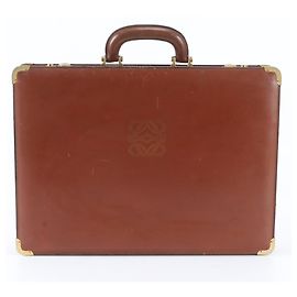 Valigetta in pelle Loewe Anagram Hard Briefcase Marrone da Uomo Marrone
