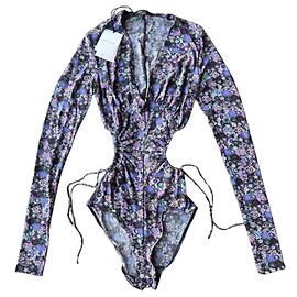 Isabel Marant Body Jorja con stampa floreale viola Nero Rosa Bianco Blu Porpora
