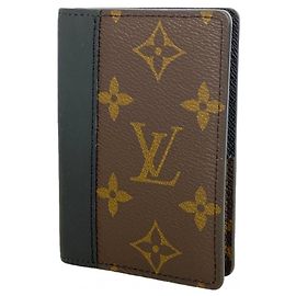 Louis Vuitton Monogram Macassar Card Case Brown Black