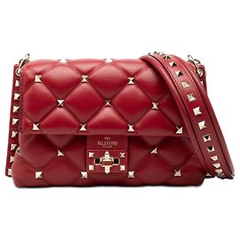 Valentino Red Nappa Candystud Crossbody Rouge