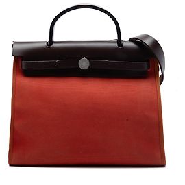 Hermès Orange Toile Herbag Zip 31 Orange