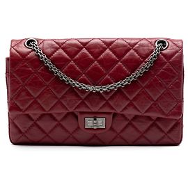 Chanel Red Quilted Aged Calfskin Reissue 2.55 Double Flap 226 Rouge Bordeaux