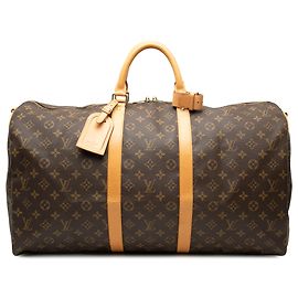 Louis Vuitton Marrom Monogram Keepall Bandouliere 55 Marrom