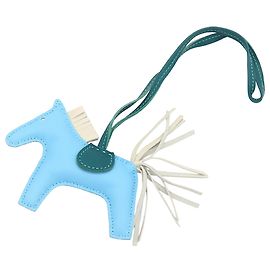 Hermès Blue Milo Lambskin Grigri Rodeo Bag Charm PM Blue Light blue