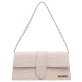 Borsa a tracolla lunga Le Bambino in tela marrone Jacquemus Marrone Beige