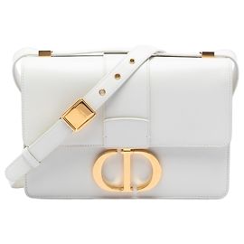 Dior Sac 30 Montaigne Flap en cuir blanc Blanc
