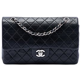 Chanel Black Medium Classic Lambskin Double Flap Black