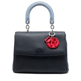 Dior Blue Small Tricolor Calfskin Be Dior Flap Bleu Bleu Marine
