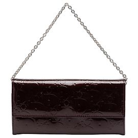 Cartera con cadena en charol Oblique morado de Dior Otro Púrpura