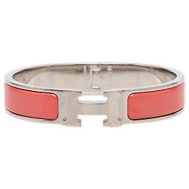 Hermès Red Narrow Enamel Clic H Bracelet PM Red