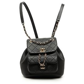 Chanel Black Small Lambskin Duma Backpack Black