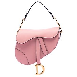 Bolsa Saddle em couro de bezerro granulado mini rosa da Dior Rosa