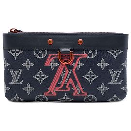 Pochette PM Louis Vuitton Blue Monogram Ink Upside Down Apollo Bleu Bleu Marine