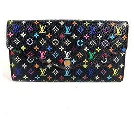 LOUIS VUITTON M93747 Monogram Multicolor Portefeuille Sarah Nero