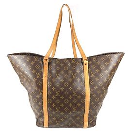 Louis Vuitton Monogram Sac Shopping Bag Castaño