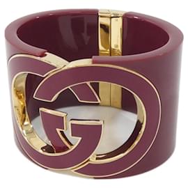 Bracelet jonc Interlocking Gucci Rouge Doré