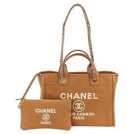 Sac cabas CHANEL Deauville MM Beige