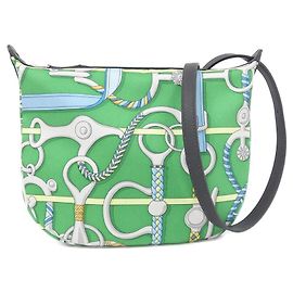 Hermès Pochette de sac à main Hermes Panoplie Equestre Sursoy To Go Vert clair Bleu clair