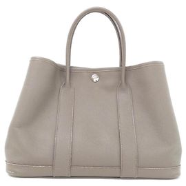 Hermès Hermes Garden Party 30cm Handtasche Braun Grau