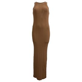 Robe maxi en maille côtelée Totême en viscose marron Marron Rouge