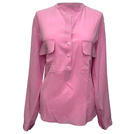 Stella Mc Cartney Camicia Henley in seta rosa Stella McCartney Marrone Rosa
