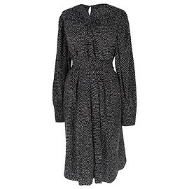 Abito midi in seta nera a pois Isabel Marant Nero