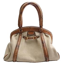 Dior Bolsa Tote com acabamento em python marrom Marrom