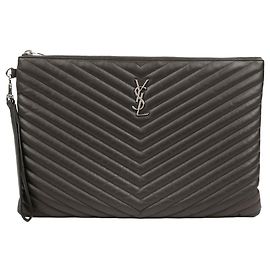Saint Laurent Pochette Porte-Documents Monogram Gris