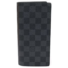 Louis Vuitton Damier Graphite Canvas Brazza Wallet Long Wallet Grey