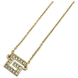 Givenchy G Logo Strass-Halskette Golden Metallisch