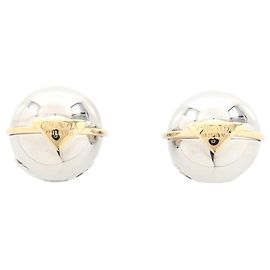 Orecchini Prada Triangle Logo placcati oro D'oro Metallico
