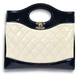 Chanel Two-tone Mini 31 Tasche Schwarz Weiß Leder Schwarz