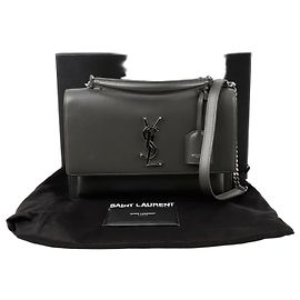 Saint Laurent Bolsa Tote Sunset New Medium de Ombro Cinza