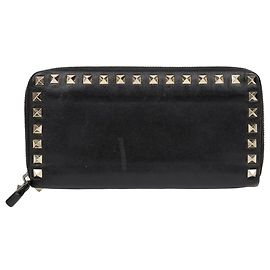 Portefeuille long Valentino Garavani Rockstud noir cuir Noir