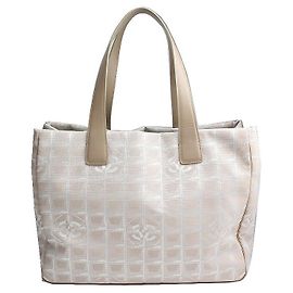 Chanel Tote e bolsa de ombro em jacquard bege Marrom