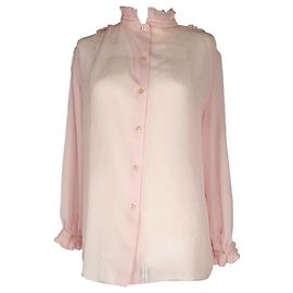 Prada Rüschenbluse aus rosa Seide Pink