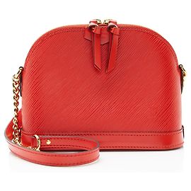Mini sac Alma en cuir Epi Louis Vuitton Rouge