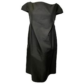 Abito midi Jil Sander in seta nera Nero