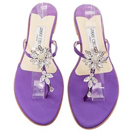 Mules Cache em cetim com flor de cristal Jimmy Choo Preto