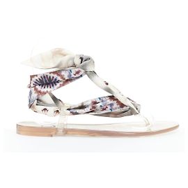 Christian Dior silk tie flat sandals Black