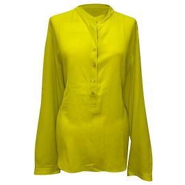 Stella Mc Cartney Camicetta Stella McCartney con collo mandarino in seta gialla Giallo