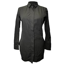 Jil Sander Button-Down-Hemd aus schwarzer Baumwolle Andere Python drucken