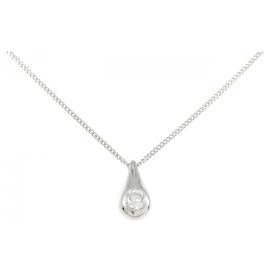 Autre Marque PT900 PT850 Diamond Necklace Silvery