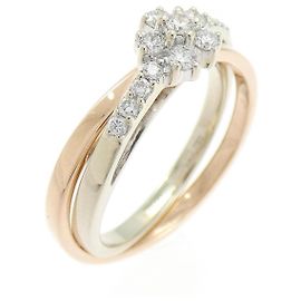 Autre Marque Anello in oro bianco e oro rosa 750 con diamanti D'oro